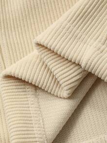 DAZY Quần nhung kẻ trơn màu be dành cho nam, mùa thu, dành cho mùa thu - Màu be - Xem 7