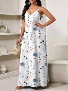 SHEIN Lady Vestido sin mangas con estampado - Multicolor - Ver 3