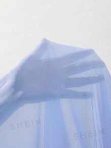 KIZN 闪亮铆钉高领无袖短款上衣俱乐部装夏季节日派对晚会背心褶皱修身俱乐部魅力 - 霧霾藍 - 查看 7