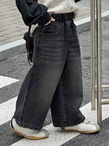 DAZY Kids Boys' Loose Straight Leg All-Match Jeans Pants, Fall