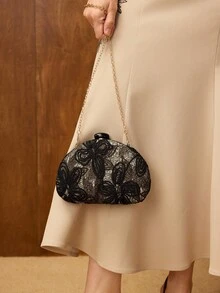 MOTF PREMIUM 女士时尚花卉印花编织手拿包