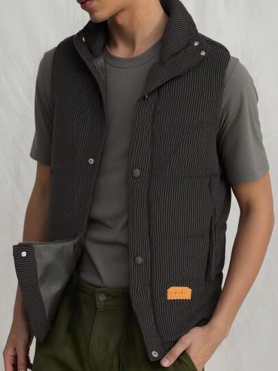 SHEIN Cottnline Men High Quality Corduroy Fabric Regular Wintercoat Vest