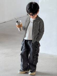 SHEIN Young Boys' Casual Twist Floral Front Zip Knit Cardigan Boys Cardigan Boys Zip Up Sweater Boys Knit Cardigan Boys Sweater Jacket Boys Knit Jacket Fall Winter