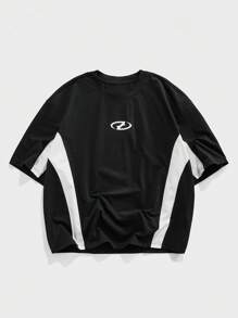 EASEVO 2pcs/Set Contrast Color Plus Size Men T-Shirt And Shorts Set