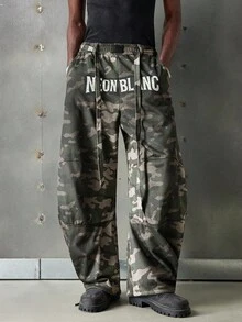 NEON BLANC Quần nỉ nam họa tiết rằn ri viền cong thời trang - xanh quân đội - Xem 2