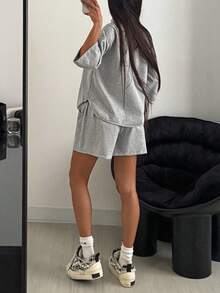 EURMUSE 女士 Polo 领衬衫和短裤两件套