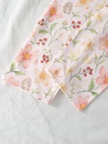 SHEIN Baby Girl Cartoon Rabbit Print Long Sleeve Ruffle Hem T-Shirt And Floral Print Pants Set Baby Girl Two Piece Set Fall Winter - Multicolor - View 7