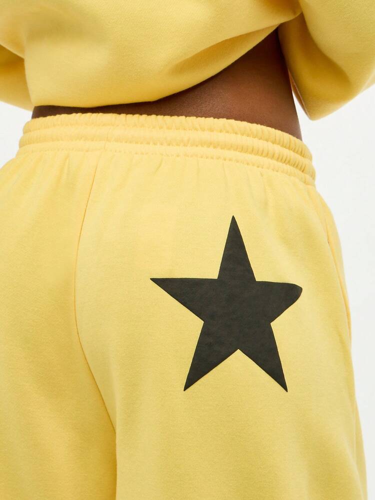 SUMWON WOMEN Wide Leg Joggers With Gothic Script And Star Detail