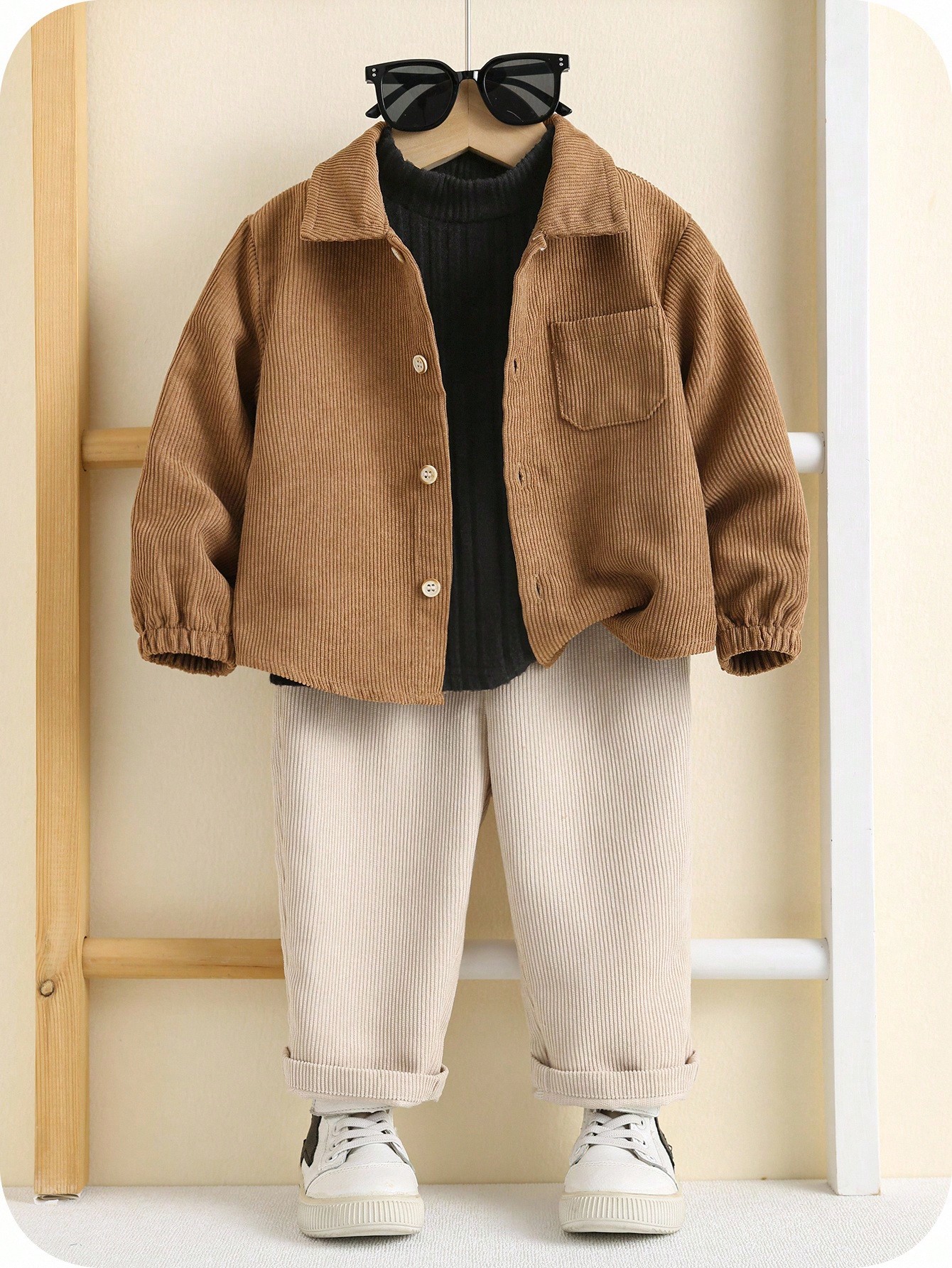 SHEIN 3 قطع طقم ملابس للأطفال الصبيان في فصل الخري...