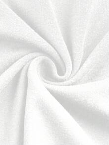 EMERY ROSE 3pcs/Set Plus Size Women's Solid Color Round Neck Basic Short Sleeve T-Shirts - White - View 7