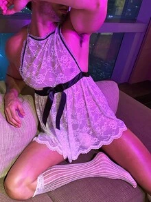 SHEIN Lace Patchwork Sexy Backless Halter Men's Costume Men Clubwear