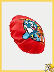 TOM & JERRY X SHEIN Cute Cartoon Pattern Fashionable Shower Cap, Red - Red - View 2