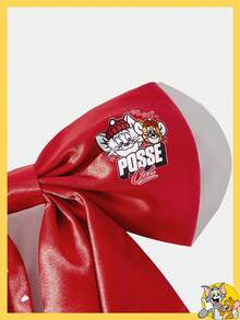 TOM & JERRY X SHEIN 1 Set Women's Fashion Elegant Heart Print Bow Hair Clips, Ideal Gift Choice - Multicolor - View 2