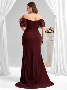 Coutiva Abendkleid in Große Größen (stark verziert) - Bordeaux - Übersicht 2