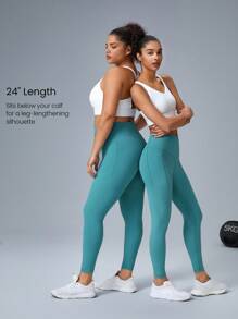 GLOWMODE FeatherFit™-Sculpt Snatch It Tummy Control Pocket Soft Silicone Waistband Leggings Medium Impact Jogging Gym Cycling