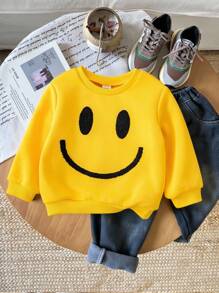 SHEIN 男婴保暖舒适休闲可爱3D立体图案长袖圆领卫衣，适合室内、室外、日常穿着、运动、玩耍、派对、节日、返校、街头风、慢跑、运动服、万圣节、春夏秋冬等各种场合。 - 黃色 - 查看 4