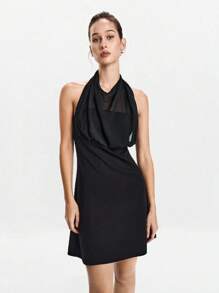 SHEIN LUNE Halloween Women Short Dresses - Black - View 8