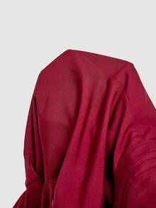 SHEIN MOD Áo sơ mi trắng dài tay có đai eo, dáng ôm, trang phục công sở thường ngày, mùa thu, áo cánh dài tay, áo sơ mi mùa thu, áo cổ chữ V, quần áo, áo sơ mi trở lại trường - Màu Đỏ Sâu - Xem 5