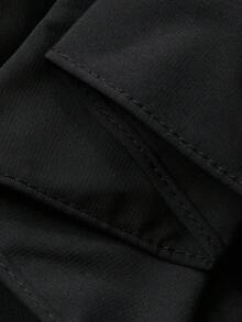 FRIFUL 女士宽松连帽夹克，金属拉链装饰，荷叶边下摆，纯色夹克，Y2K荷叶边夹克，黑色夹克，超大款夹克，女士外套