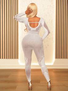 BamGleam Halloween Women Unitards Fall Cloth For Women - White - View 3