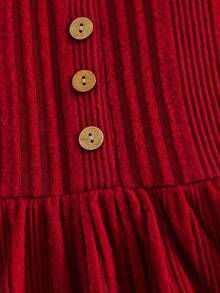 Emery Rose Kids Emery Rose Kids 年轻女孩纯色长袖圆领罗纹连衣裙,前有纽扣,适合秋冬季,适合家居、户外运动、学校、日常休闲。和我妈妈的款式一样,还有我姐姐和妹妹的款式。万圣节 - 酒紅色 - 查看 12