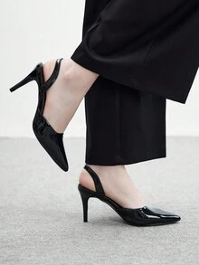 CUCCOO BIZCHIC 女士黑色基本款镂空上班高跟鞋 - 黑色 - 查看 3