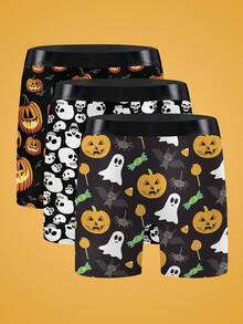 Notgurli 3pcs/Pack Halloween Funny Element Men's Boxer Briefs Funny Boxers For Men - Multicolor - View 2