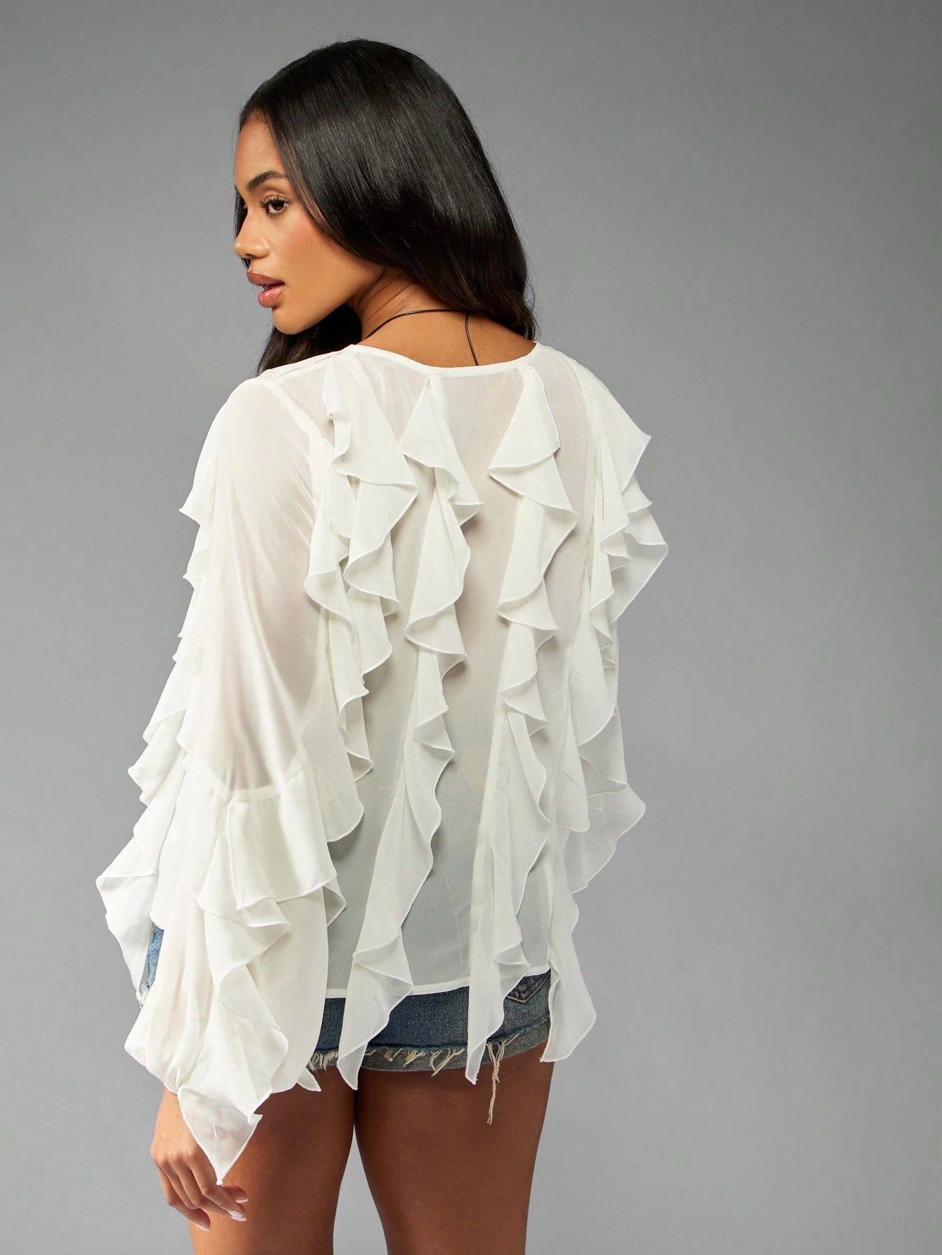 Lucky Cowgirl Ruffle Chiffon Blouse