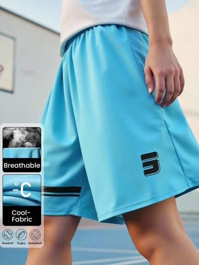 JNSQ Tween Boy Colorblock Striped Print Sports Jersey & Shorts