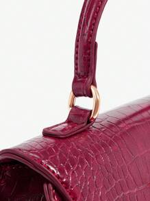 SHEIN BAE 女士日常使用的带扣时尚手提包 - 紅色 - 查看 5