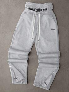 STYNVO Manfinity Streetrush Men's 2 In 1 Zipper Hem Street Fashion Drawstring Pants