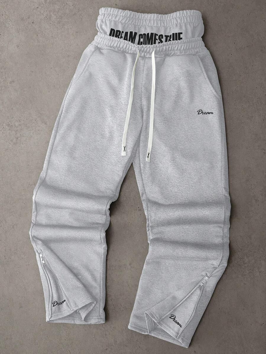 STYNVO Manfinity Streetrush Men's 2 In 1 Zipper Hem Street Fashion Drawstring Pants