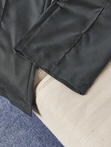 SHEIN Tween Boy 字母贴片设计口袋腰带休闲裤，适合日常通勤和休闲穿着 - 灰色 - 查看 4