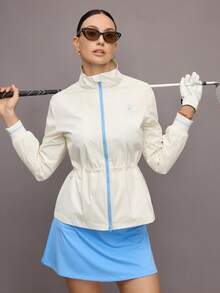 Activina 休闲百搭收腰立领运动夹克 - 奶油白 - 查看 1
