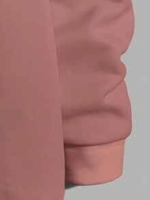 EURMUSE Hombres Capucha con estampado de letra con cordón - Rosa - Ver 3