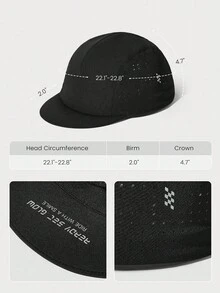 GLOWMODE Road Warrior Water-Resistant Quick-Dry Lightweight Breathable Reflective Cycling Biking Cap Hat Gym Training Workout - Black - View 8