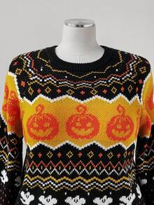 Sunspun Halloween Plus Size Sweaters Winter Fall Autumn - Black - View 8
