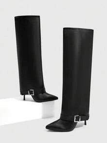 CUCCOO SZL 黑色尖头细高跟踝靴 - 黑色 - 查看 2