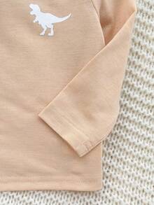 Top informal y versátil con estampado de dinosaurio para recién nacidos, tops elegantes multicolor para otoño/invierno - Multicolor - Ver 5