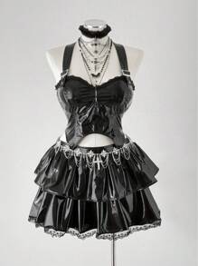 Sunspun Halloween Plus Size Co-Ords - Black - View 5