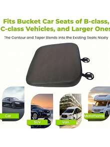 SHEIN 1pc Car/Truck Seat, Office Chair, Wheelchair Wedge Cushion - Memory Foam Seat Pad For Sciatica Relief, Breathable Polyester Fabric Car Seat Pad - Thick Comfort Reinforced Cushion, Anti-Slip Design, Suitable For All Vehicles, Black Woven Fabric Enhancing Support And Ventilation Room Decor Home Decor Chair Cushion Seat Cushion Back To School School Supplies