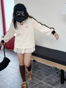 Dazy Kids 青少年女孩日常休闲运动衫 - 杏色 - 查看 2