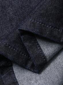 DAZY Women's Sleeveless Round Neck Waist Cinched Denim Dress, Summer - Blue - View 7