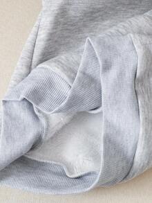 SHEIN Young Girl Casual Thermal Lined Sweatshirt, Versatile For Autumn/Winter Fall - Grey - View 7