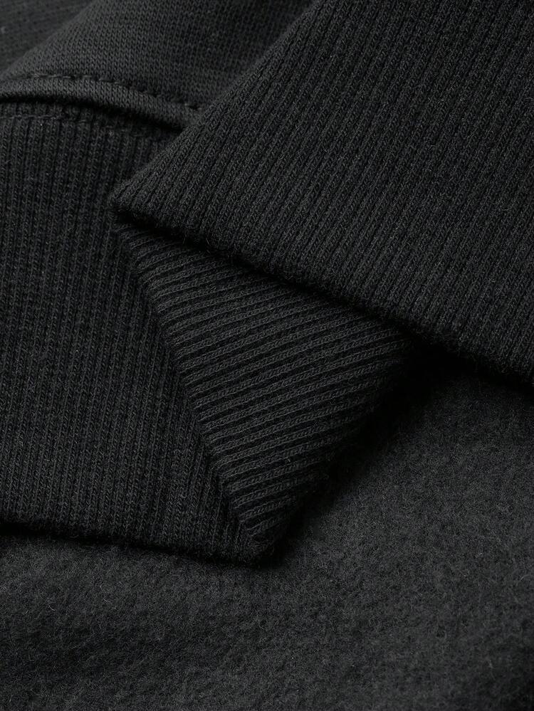 Men Autumn Artistic Letter Embroidery Pullover Sweatshirt