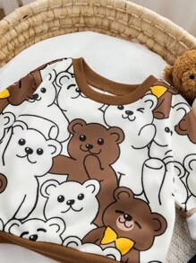 Bộ quần áo nỉ và quần dài họa tiết hoạt hình dễ thương cho bé trai, đa năng cho mùa thu/đông - Nhiều màu - Xem 10