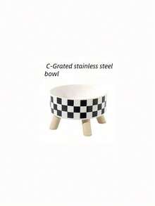 PETSIN 1-Piece Premium Stainless Steel And Plastic Pet Bowl - White Checkered Design - Suitable For Cats - Easy To Install, Super Easy To Clean, Durable - Let Your Beloved Pet Enjoy Fun And Stylish Mealtimes! - Multicolor - View 13