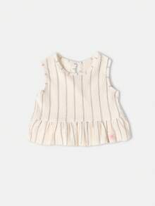 SUMWON Gestreiftes Peplum Top und weite Hose Set, Bademode Urlaubsoutfit, lässig mit Rüschen für den Sommer