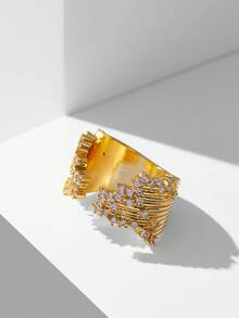 MOTF PREMIUM 18K GOLD PLATED STARRY SKY WOMEN'S SINGLE RING - Yellow Gold - View 3