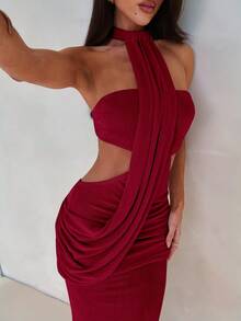 Aloruh Women's Spring/Summer Vacation Wrap Asymmetric Flowy Maxi Mermaid Bodycon Dress,Fall Wedding Guest Dress,Dresses For Women Party